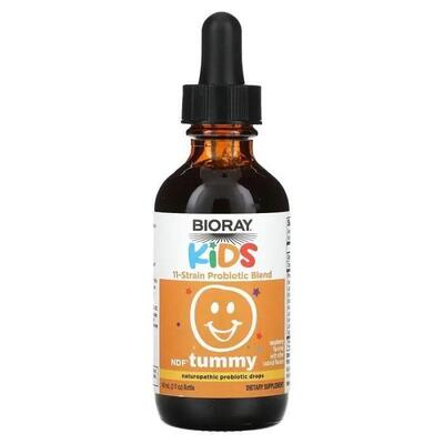 Пробиотики Bioray Kids NDF Tummy для детей смесь из 11 штаммов со вкусом малины, 60 мл