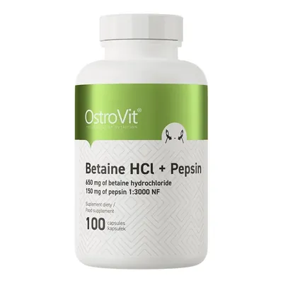 Бетаїн + Пепсін OstroVit Betain HCL + Pepsin, 100 капсул