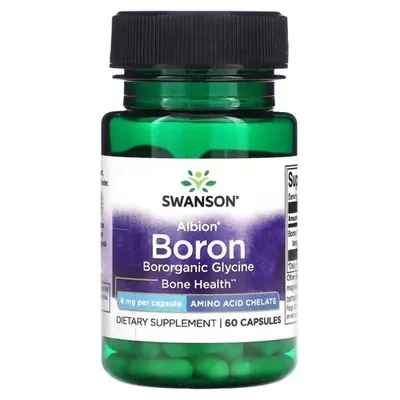 Бор Swanson Boron Bororganisches Glycine 6 мг, 60 капсул