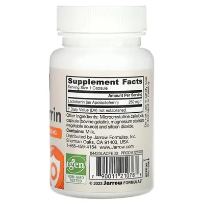 Лактоферрин Jarrow Formulas Lactoferrin 250 мг, 30 капсул