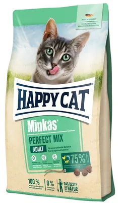 Корм сухий Happy Cat Minkas Perfect Mix для дорослих котів з птицею, ягням та рибою, 0,5 кг, 70400