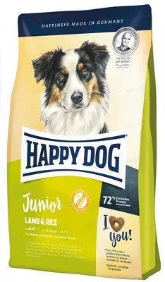 Корм сухий безглютеновий Happy Dog Junior Lamb & Rice для юніорів від 7 до 18 місяців середніх та великих порід, 4 кг, 60412