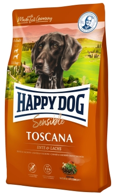 Корм сухой Happy Dog Sensible Toscana для кастрированных собак и собак с избыточным весом с уткой и лососем, 12,5 кг, 3542