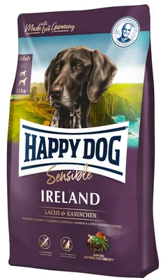 Корм сухий Happy Dog Sensible Irеland для дорослих собак для нормалізації линьки та при проблемах зі шкірою з кроликом та лососем, 4 кг, 3537