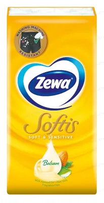 Хусточки паперові Zewa Softis Soft & Sensitive 4 шари, 9 шт х 1 уп