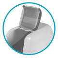 Туалет закрытый Petmax Cat Toilet Ella Comfort для кошек с фильтром, бело-серый, 57х39х41 см