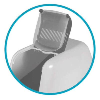 Туалет закритий Petmax Cat Toilet Ella Comfort для котів з фільтром, біло-мокка, 57х39х41 см