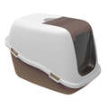 Туалет закритий Petmax Cat Toilet Ella Comfort для котів з фільтром, біло-мокка, 57х39х41 см
