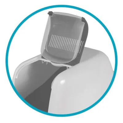 Туалет закритий Petmax Cat Toilet Ella Comfort для котів з фільтром, біло-рожевий, 57х39х41 см