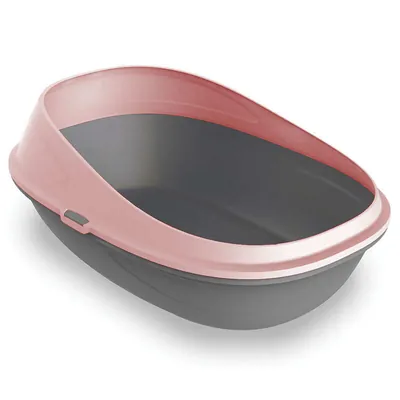Туалет Petmax Cat Toilet Pop Up відкритий для котів з високими бортами, рожевий, 57х39х23 см