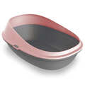 Туалет Petmax Cat Toilet Pop Up открытый для кошек с высокими бортами, розовый, 57х39х23 см