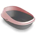Туалет Petmax Cat Toilet Pop Up відкритий для котів з високими бортами, рожевий, 57х39х23 см