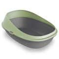 Туалет Petmax Cat Toilet Pop Up открытый для кошек с высокими бортами, серо-зеленый, 57х39х23 см