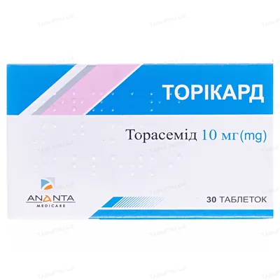 Торікард таблетки по 10 мг №30 (10х3)