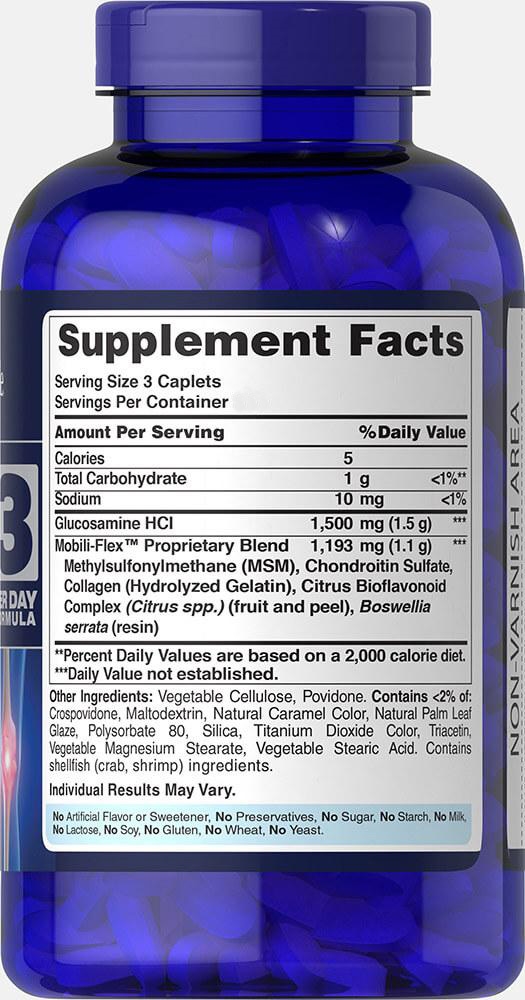 Глюкозамин хондроитин и МСМ Puritan's Pride Double Strength Glucosamine Chondroitin MSM, 120 капсул