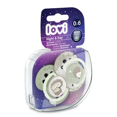 Пустушка силіконова Lovi Night&Day Girl Hedgehog динамічна 22/929, 0-6 місяців,  2 шт