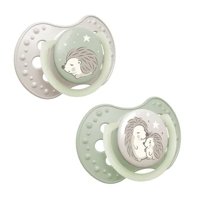 Пустушка силіконова Lovi Night&Day Girl Hedgehog динамічна 22/929, 0-6 місяців,  2 шт