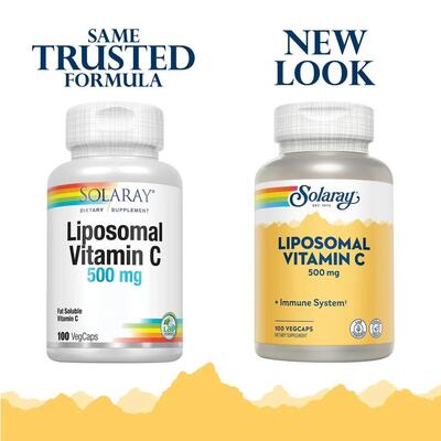 Витамин С липосомальный Solaray Liposomal Vitamin C 500 мг, 100 растительных капсул