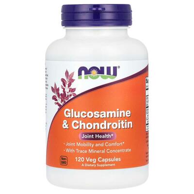 Глюкозамін та хондроїтин NOW Glucosamine & Chondroitin, 120 рослинних капсул