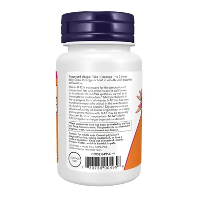 Метил В-12 NOW Methyl B-12 1000 мкг льодяники №250