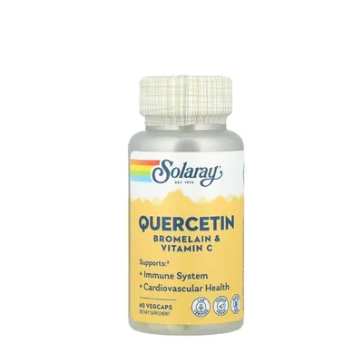 Кверцетин, Бромелайн та Вітамін С Solaray Quercetin, Bromelain & Vitamin C, 60 веганських капсул