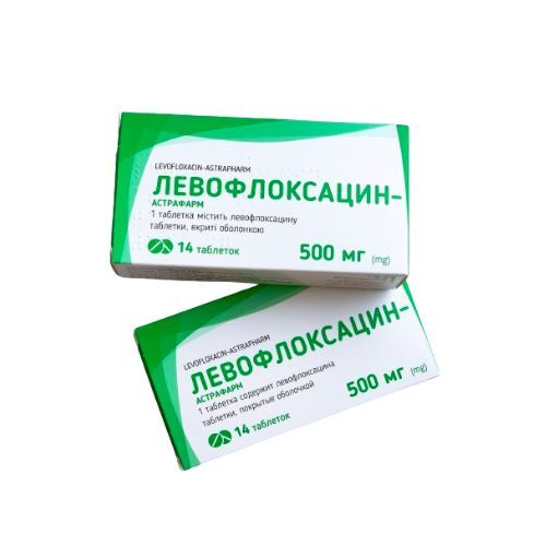 Левофлоксацин-Астрафарм таблетки, п/о по 500 мг №14 (7х2)