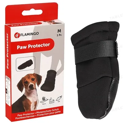 Захисний черевик Flamingo Paw Protector для собак середніх порід, розмір M, чорний