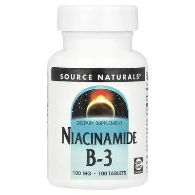 Ніацинамід Source Naturals Niacinamide B-3 100 мг, 100 таблеток