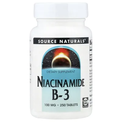 Ніацинамід Source Naturals Niacinamide B-3 100 мг, 250 таблеток