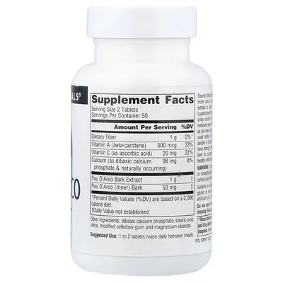 Пау Д'арко Source Naturals Pau D'Arco, 100 таблеток