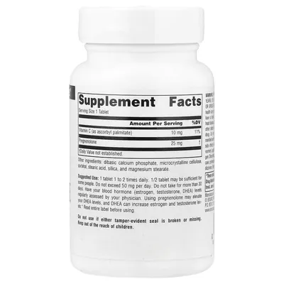 Прегненолон Source Naturals Pregnenolone 25 мг, 120 таблеток
