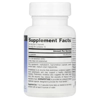 Серрапептаза Source Naturals Serrapeptase, 30 капсул