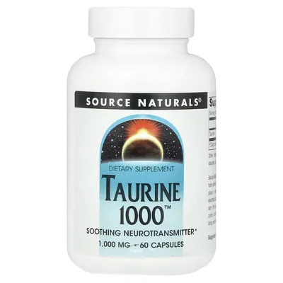 Таурин Source Naturals Taurine 1000 мг, 60 капсул