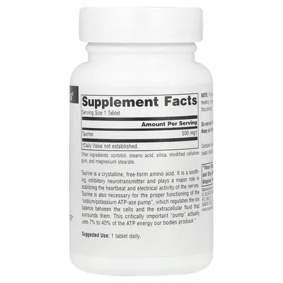 Таурин Source Naturals Taurine 500 мг, 60 таблеток