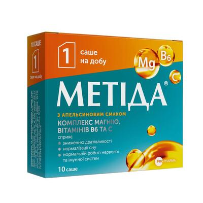 Метіда з апельсиновим смаком з підсолоджувачами пор. по 6 г №10 у саше