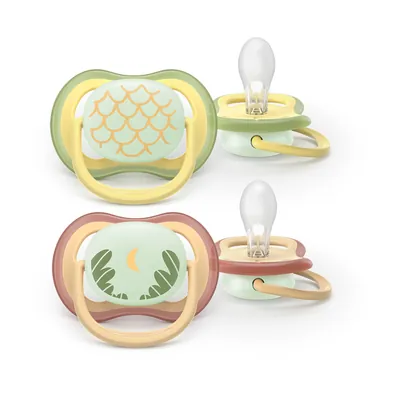 Пустушка силіконова Philips Avent Ultra Air SCF376/27 Нічна, 0-6 місяців, нейтральний дизайн, 2 шт