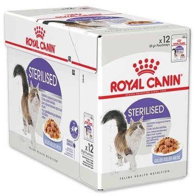 Корм влажный для стерилизованных кошек Royal Canin Sterilised Yelly от 1 года, кусочки в желе, 12 штук по 85 г