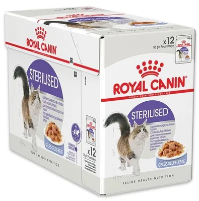 Корм вологий для стерилізованих кішок Royal Canin Sterilised Yelly від 1 року, шматочки в желе, 12 штук по 85 г