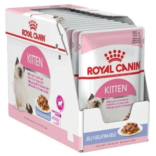 Корм вологий для кошенят Royal Canin Kitten Instinctive Jelly з 4 до 12 місяців, желе, 12 штук по 85 г