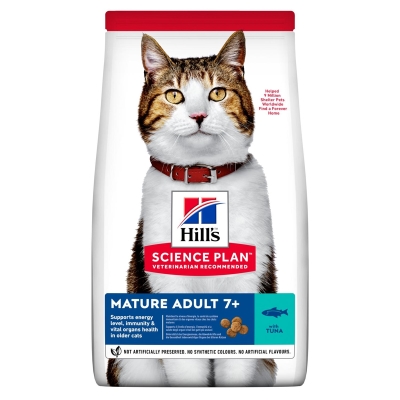 Корм сухой Hill's Science Plan Feline Mature Adult 7+ для зрелых стерилизованных кошек со вкусом тунца, 1,5 кг