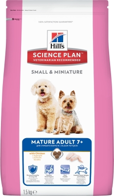 Корм сухой Hill's Science Plan Mature Adult 7+ Small & Mini Chicken для собак, со вкусом курицы, 300 г