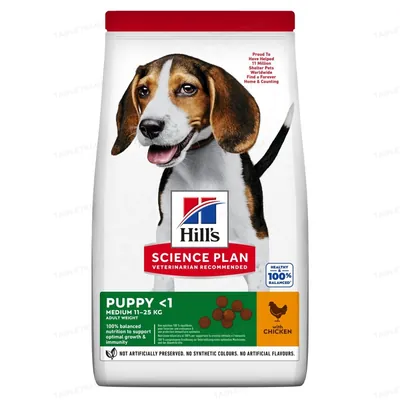 Корм сухий Hill's Science Plan Puppy Medium для цуценят середніх порід з куркою, 800 г