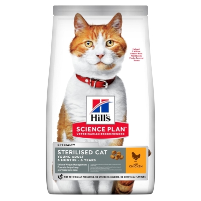 Корм сухой Hill's Science Plan Sterilised Cat Young Adult для стерилизованных кошек, с курицей, 300 г
