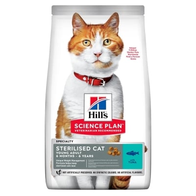 Корм сухой Hill's Science Plan Sterilised Cat Young Adult для стерилизованных кошек, с тунцом, 300 г