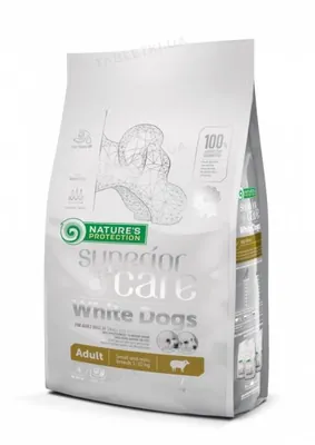 Корм сухий Nature's Protection White Dogs Adult Small and Mini Breeds для собак з білою шерстю, 1,5 кг