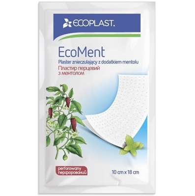 Пластырь перцовый Ecoplast EcoMent с ментолом перфорированный, 10 см x 18 см, 1 штука