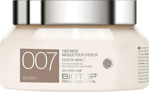 Набір подарунковий Biotop 007 Keratin Blogger Box (шампунь 330 мл + кондиціонер 330 мл + маска 350 мл + сироватка 30 мл)