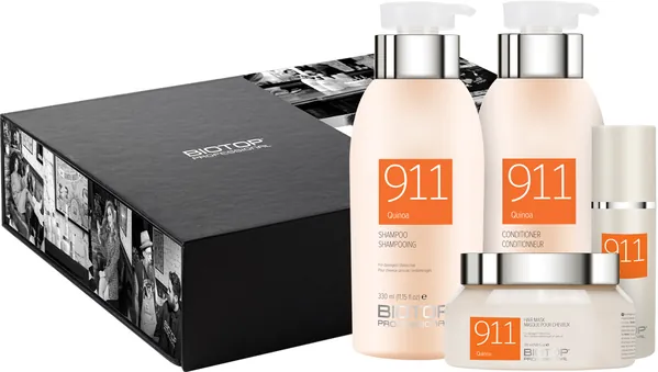 Набір подарунковий Biotop 911 Quinoa Blogger Box (шампунь 330 мл + кондиціонер 330 мл + маска 350 мл + сироватка 30 мл)