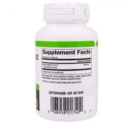 Лактаза Natural Factors Lactase Enzyme, 9000 ед, 60 капсул