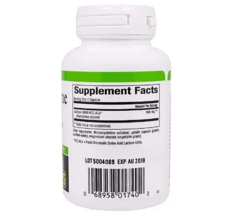 Лактаза Natural Factors Lactase Enzyme, 9000 од, 60 капсул